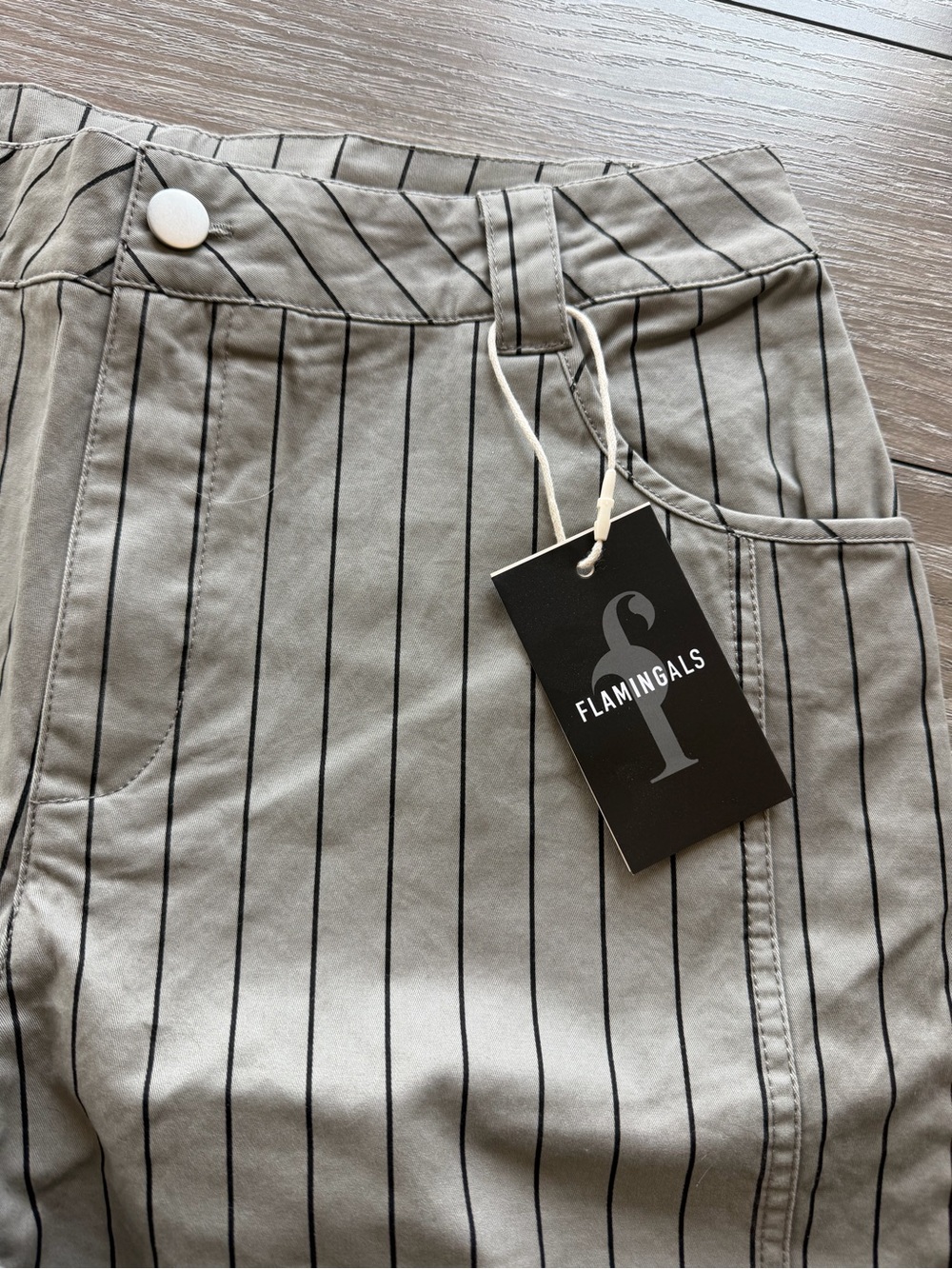 Flamingals Women’s Cropped Pinstripe Pants - Picture 3 of 8